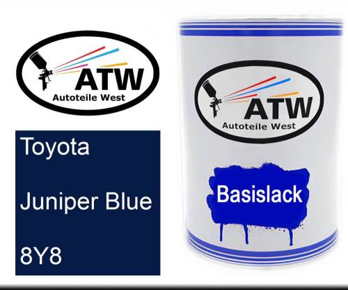 Toyota, Juniper Blue, 8Y8: 500ml Lackdose, von ATW Autoteile West.